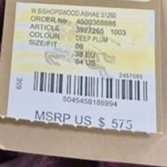 Burberry Dark Purple Pants - Size 4 - NWT - Picture 5 of 7